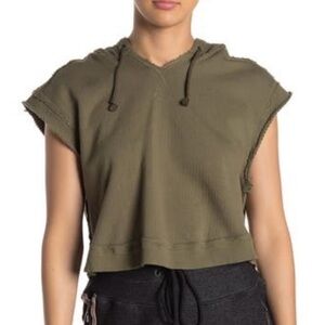 nwt free people cropped sleeveless hooded sweatshirt